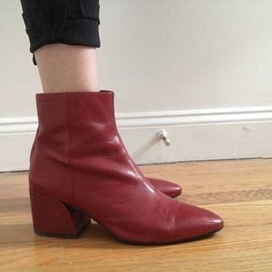 Red heeled boots