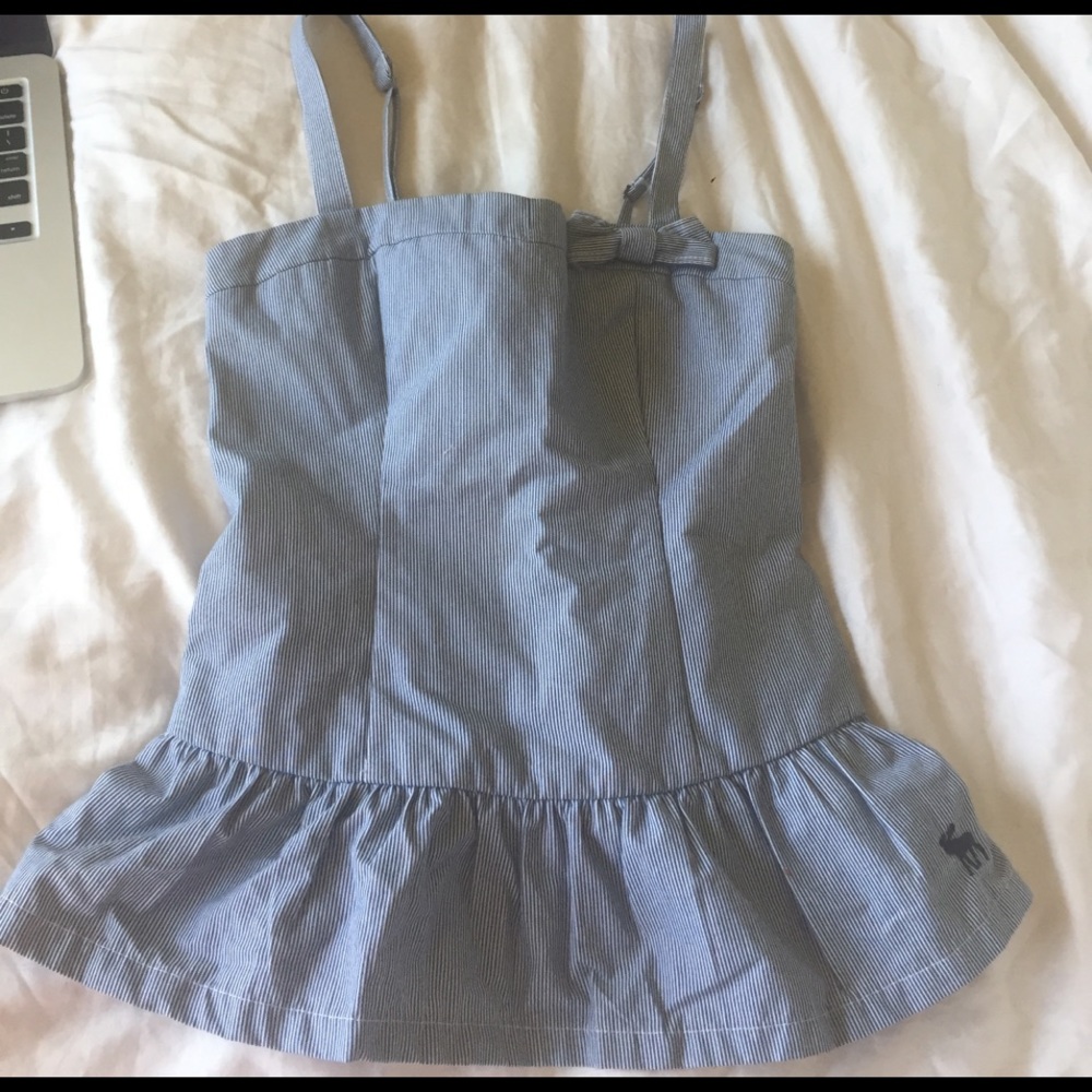 Blue & white stripped peplum top