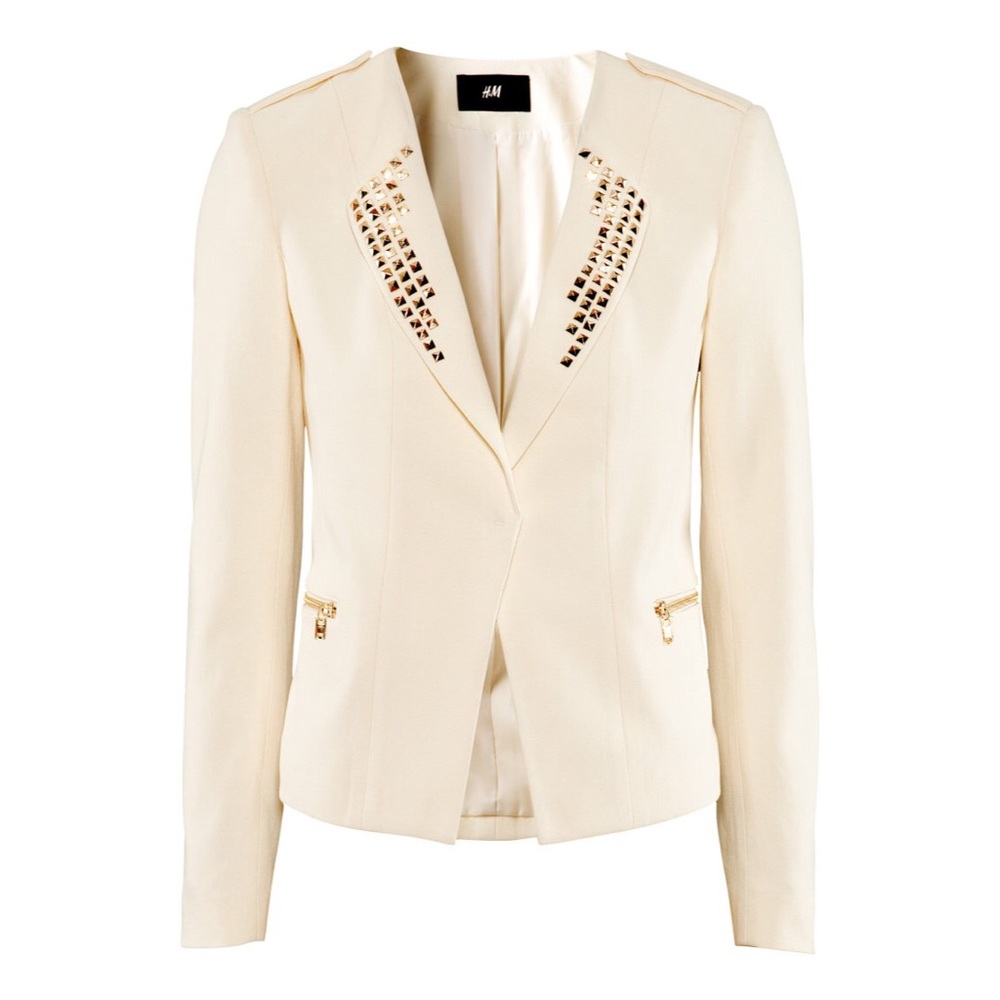 H&M Studded Cream Blazer