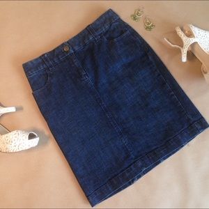 J. Crew Knee Length Jean Pencil Skirt