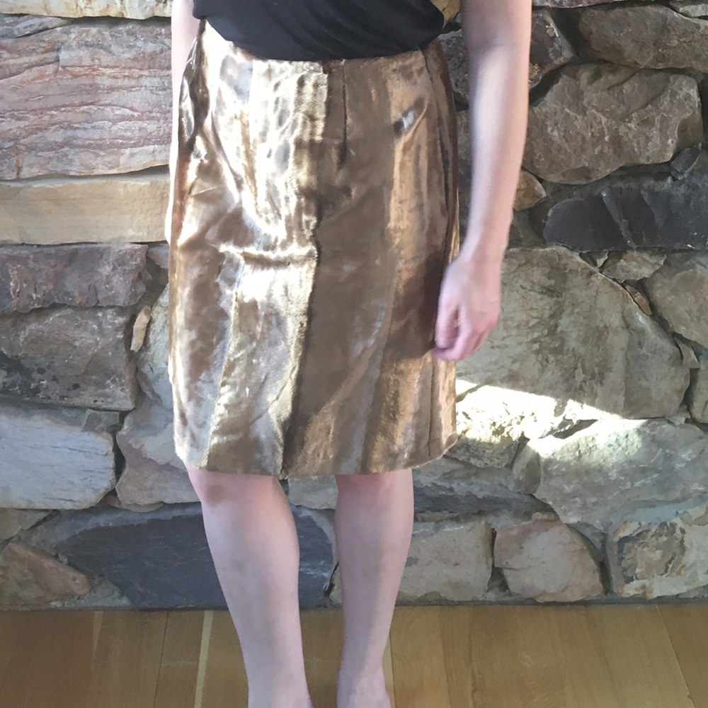 Worth velvet-faux fur skirt