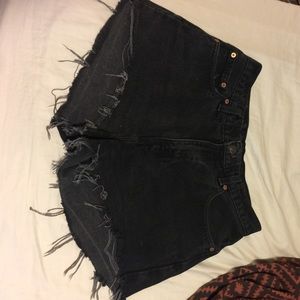 Black Levi high rise shorts