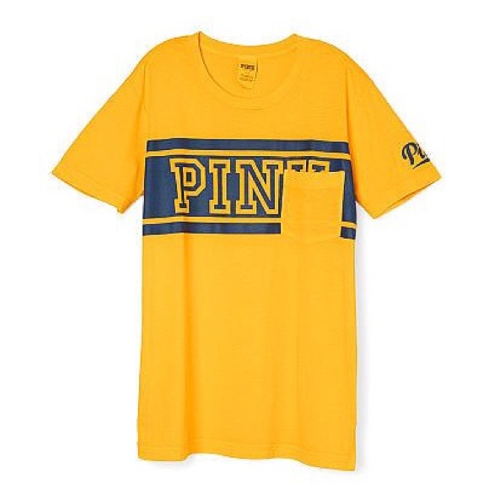 Victoria's Secret yellow and blue campus tee
