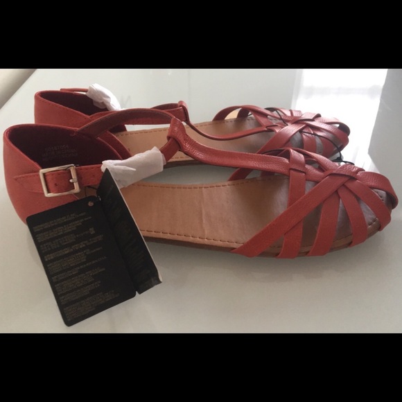 Red Strappy Sandals (Size 8.5) - Picture 3 of 4