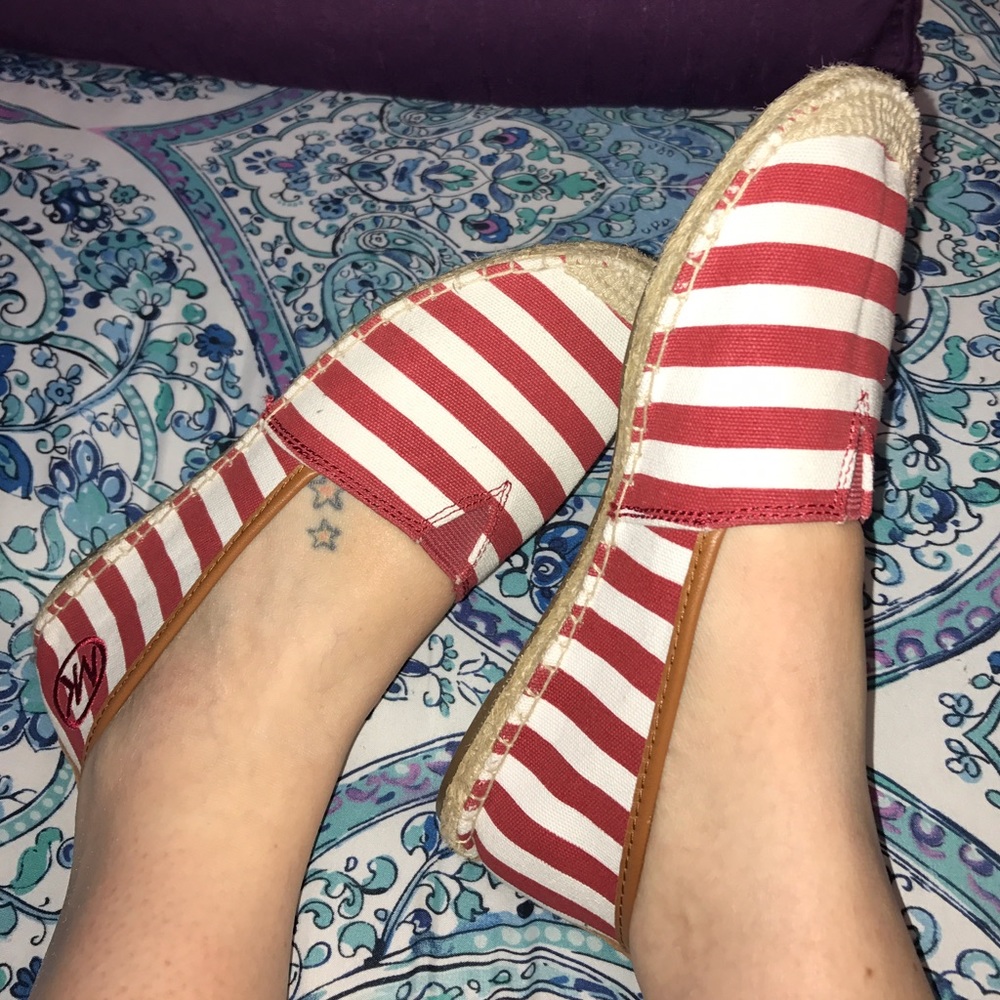 Michael Kors Red/White Stripped Espadrilles