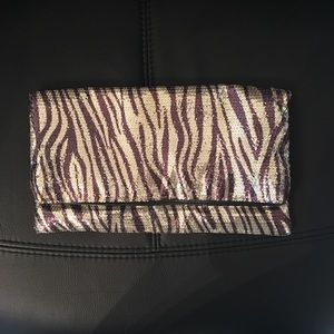 BCBGeneration Sequin Zebra Stripe Clutch