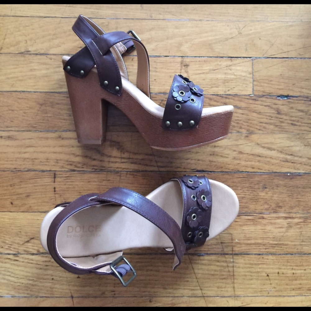 Floral Wood Sandals Joni Dolce by Mojo Moxy Indie
