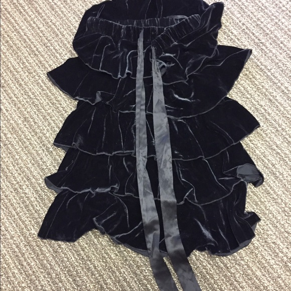 Juicy Couture Kids Black Ruffled Velvet Dress - Picture 3 of 6