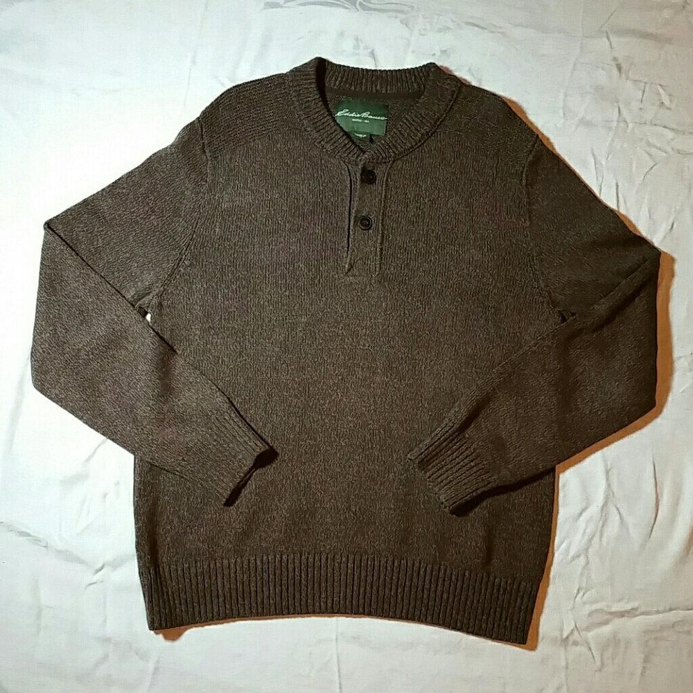 ☆SALE☆ XL EDDIE BAUER BROWN 2 BUTTON SWEATER