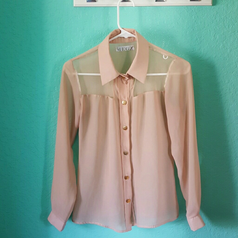 MEGZ Blush Cutout Blouse