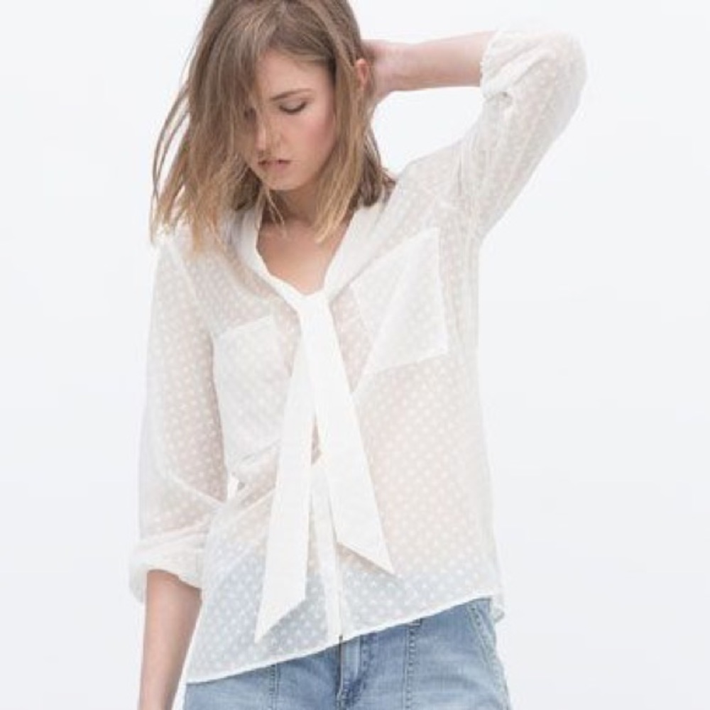 Zara tie blouse