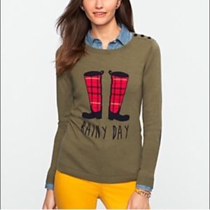 Talbots rainy day sweater in army green