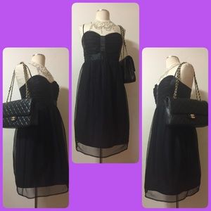 💋💋💋French Connection Black Mesh Cocktail Dress