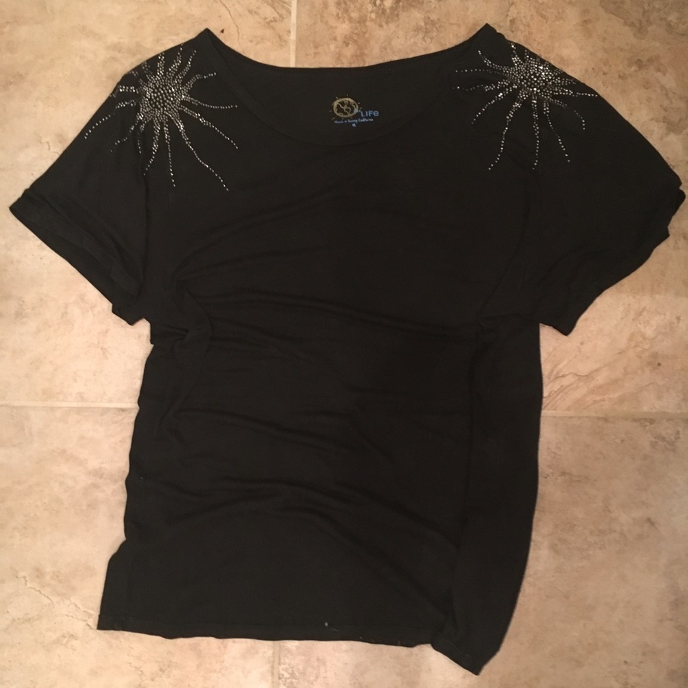 Blue life black tee