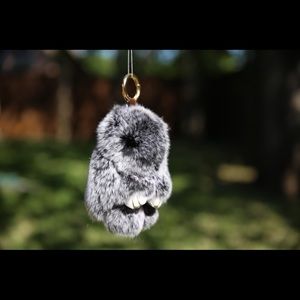 Snowtop Black Bunny Keychain by RitzyBay
