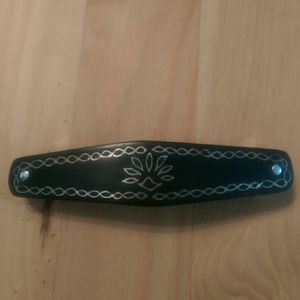 Silver inlaid barette