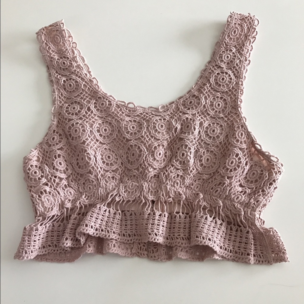 Pink Crotchet Crop Top - Picture 2 of 5