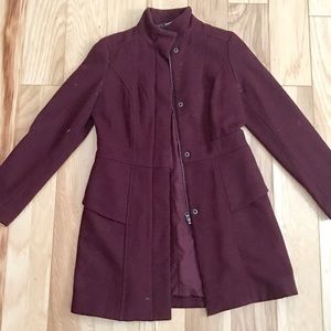 Mid-Thigh Burgundy Peacoat
