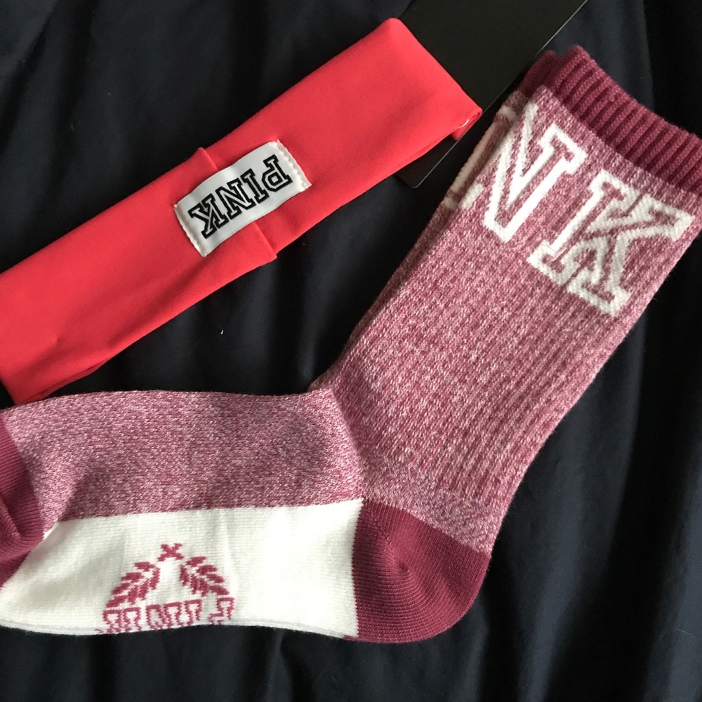 PINK VS Crew socks & headband bundle