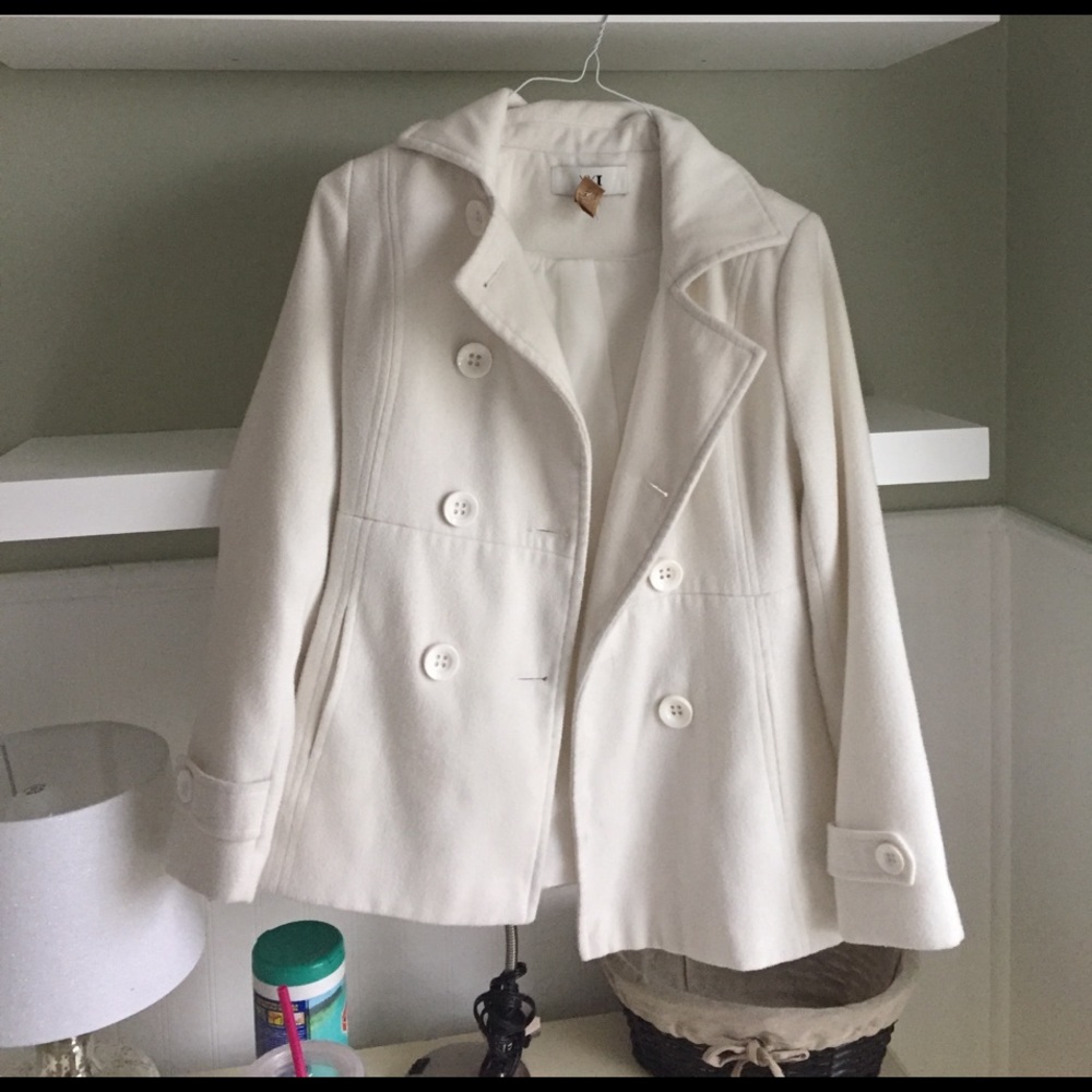 Pure White Pea Coat