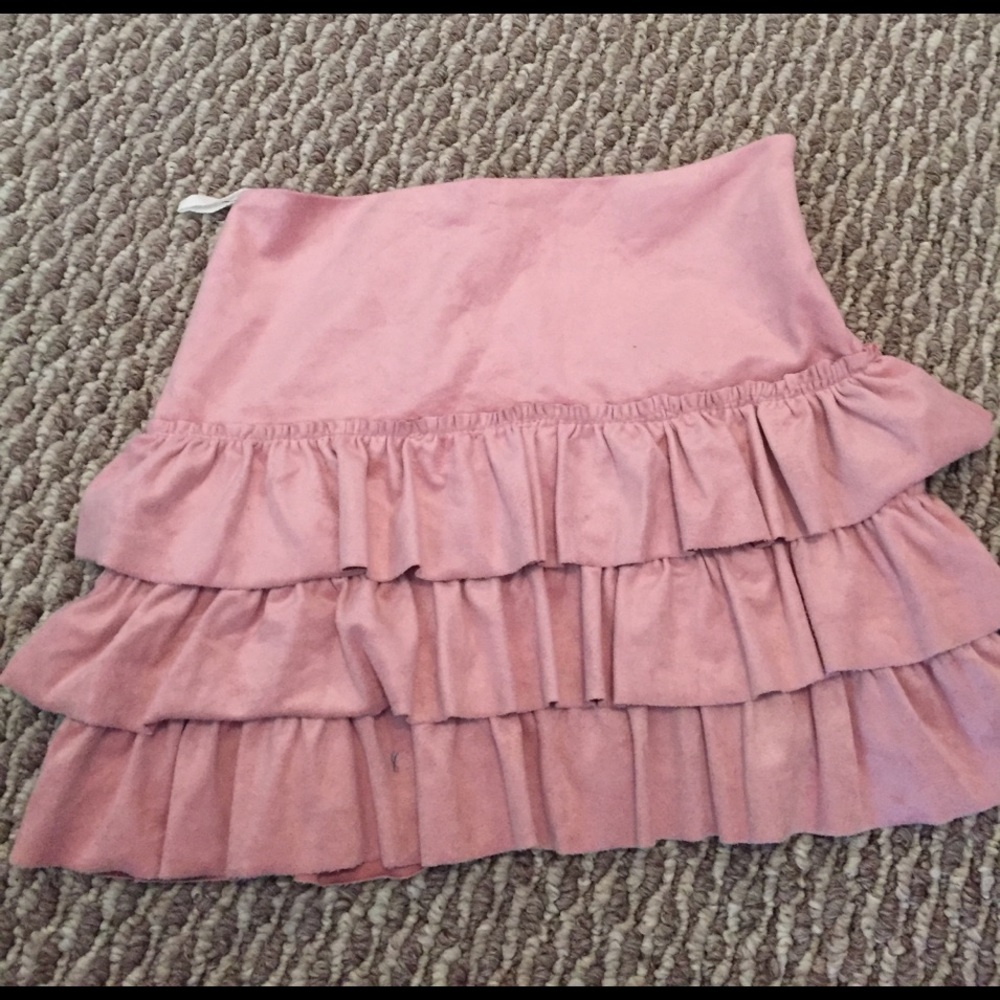 NWT Monkey Wear pink ruffled skirt