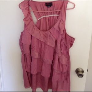 Pink Torrid size 3 ruffle tank.