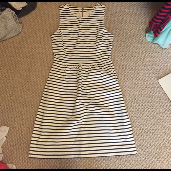 Like New J.Crew Stripe nautical fit & flare dress! - Picture 1 of 2