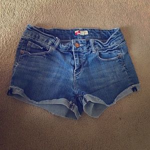 Denim high rise shorts