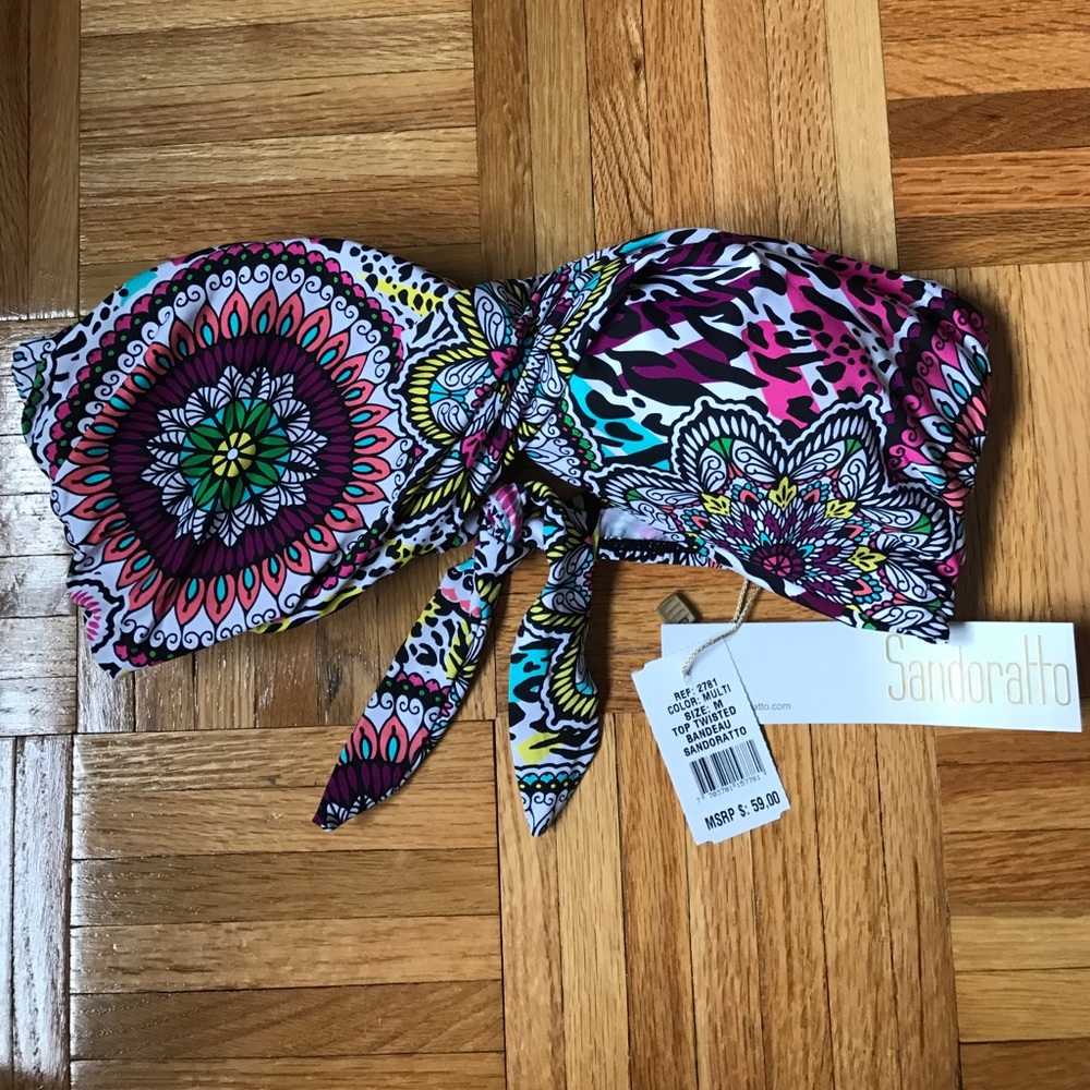 Sandoratto Multi Color Swim Bandeau Size M - NWT