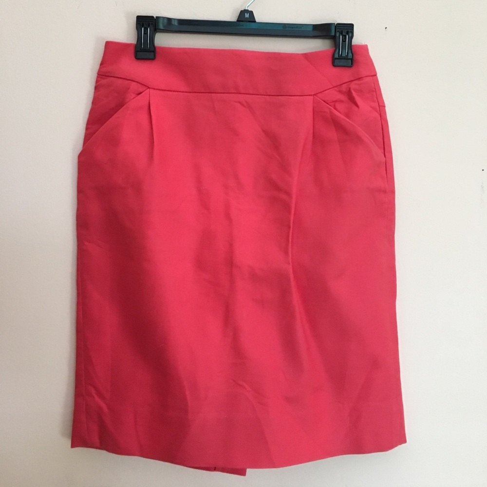 J Crew Coral Pencil Skirt
