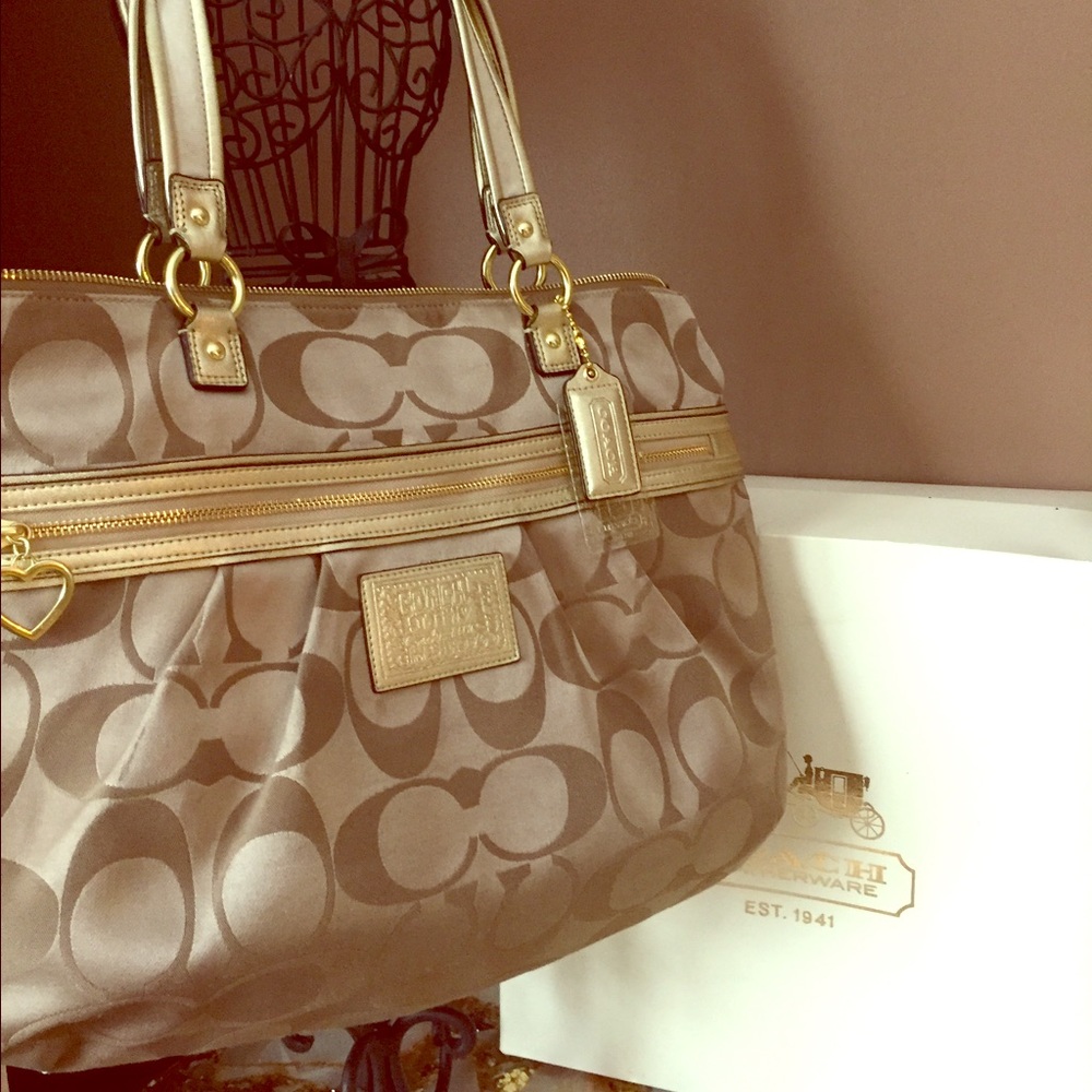 Coach Optic gold  Large Satchel