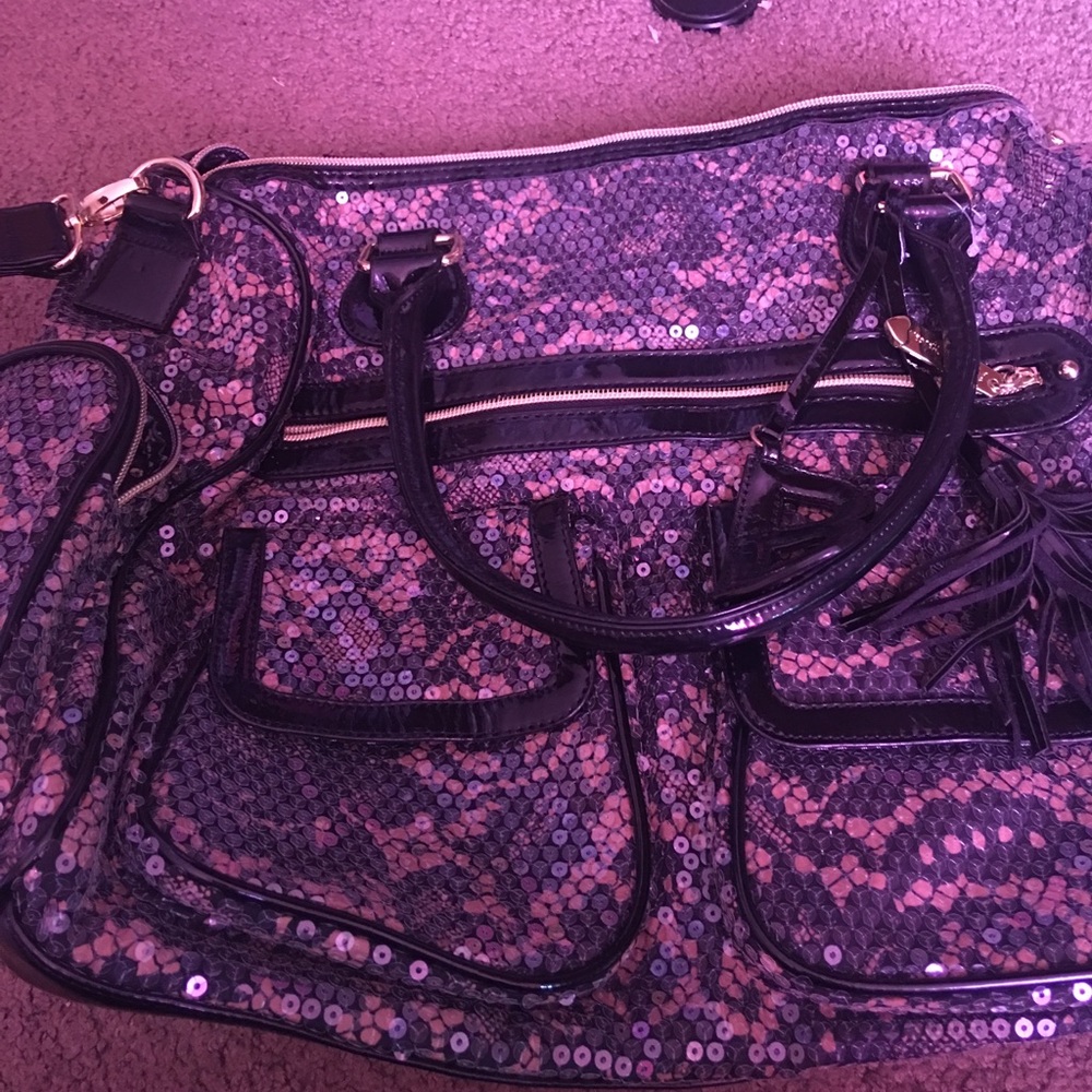 Betsey Johnson sequin lacework print large bag