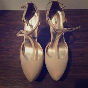 JustFab tan pumps