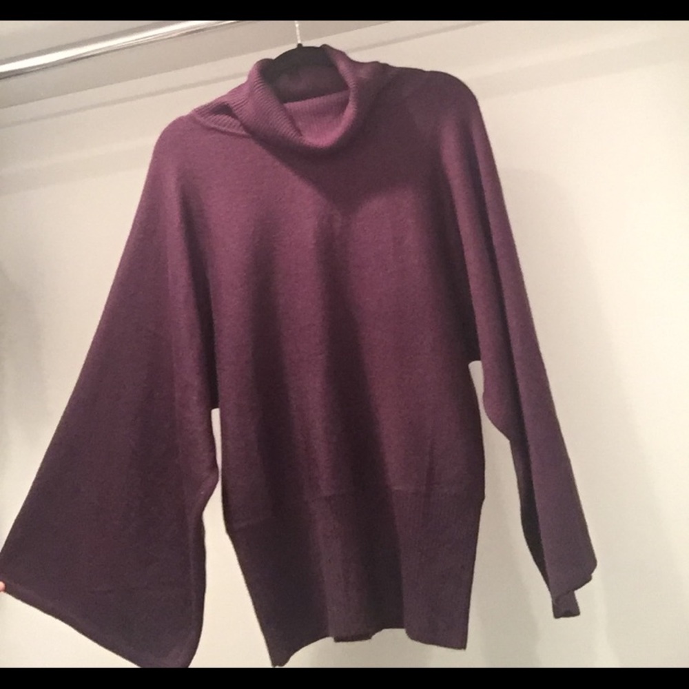Deep Purple BCBGMAXAZRIA Cowl Neck Sweater