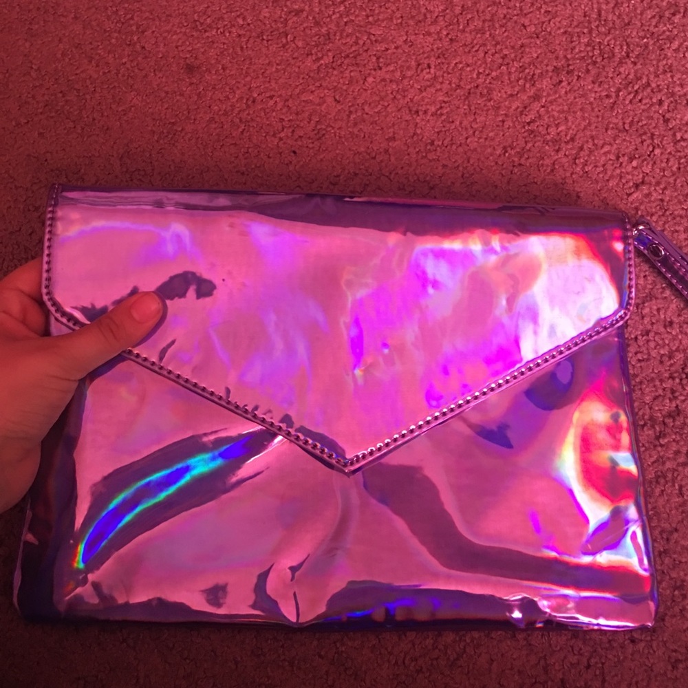 Urban outfitters holographic clutch