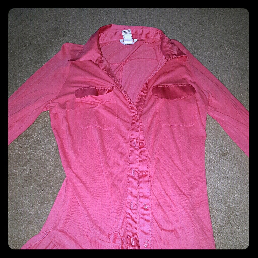 Pink button down shirt
