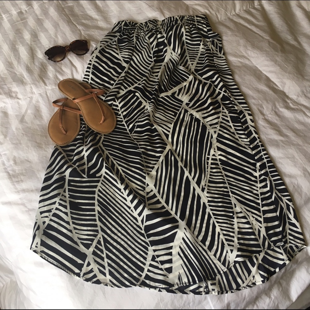 LOFT palm print maxi skirt, XS