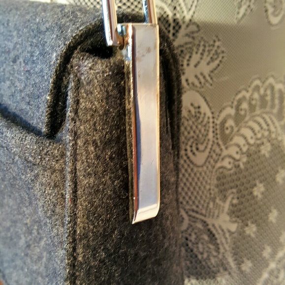 Kate Spade wool felt grey shoulder bag purse - Picture 3 of 8