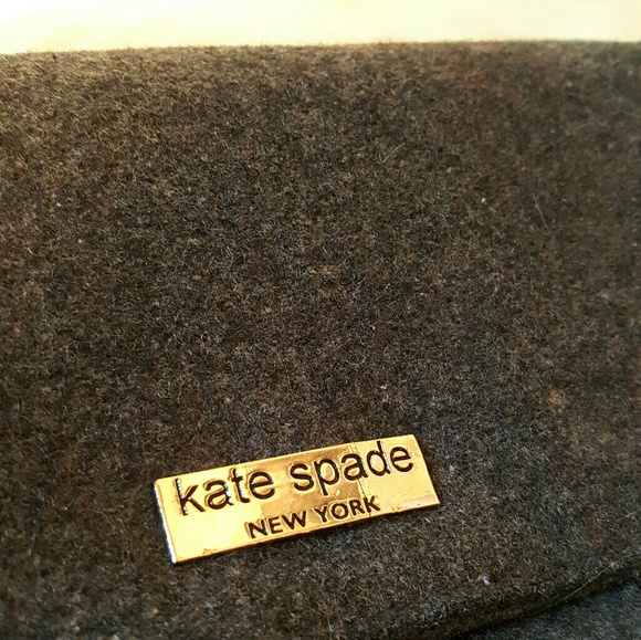 Kate Spade wool felt grey shoulder bag purse - Picture 5 of 8