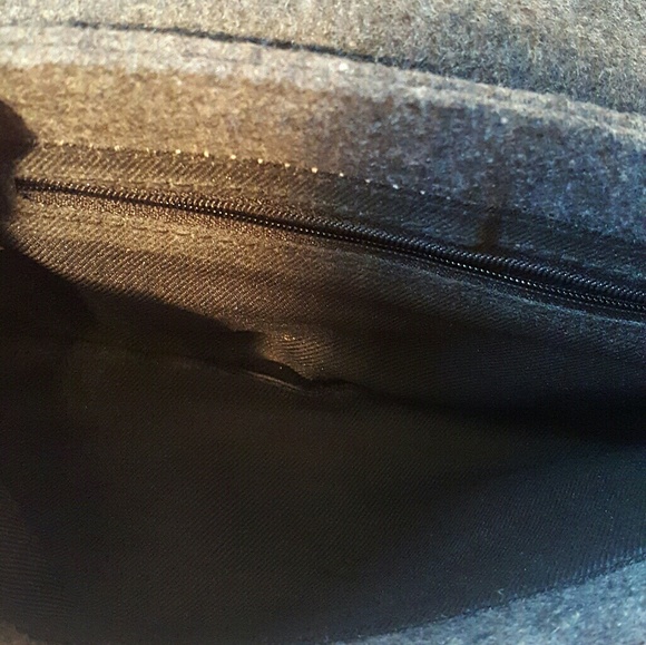 Kate Spade wool felt grey shoulder bag purse - Picture 6 of 8