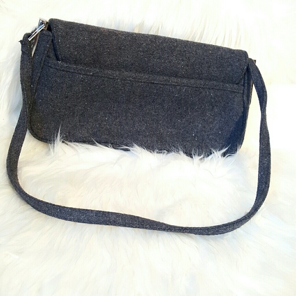 Kate Spade wool felt grey shoulder bag purse - Picture 7 of 8