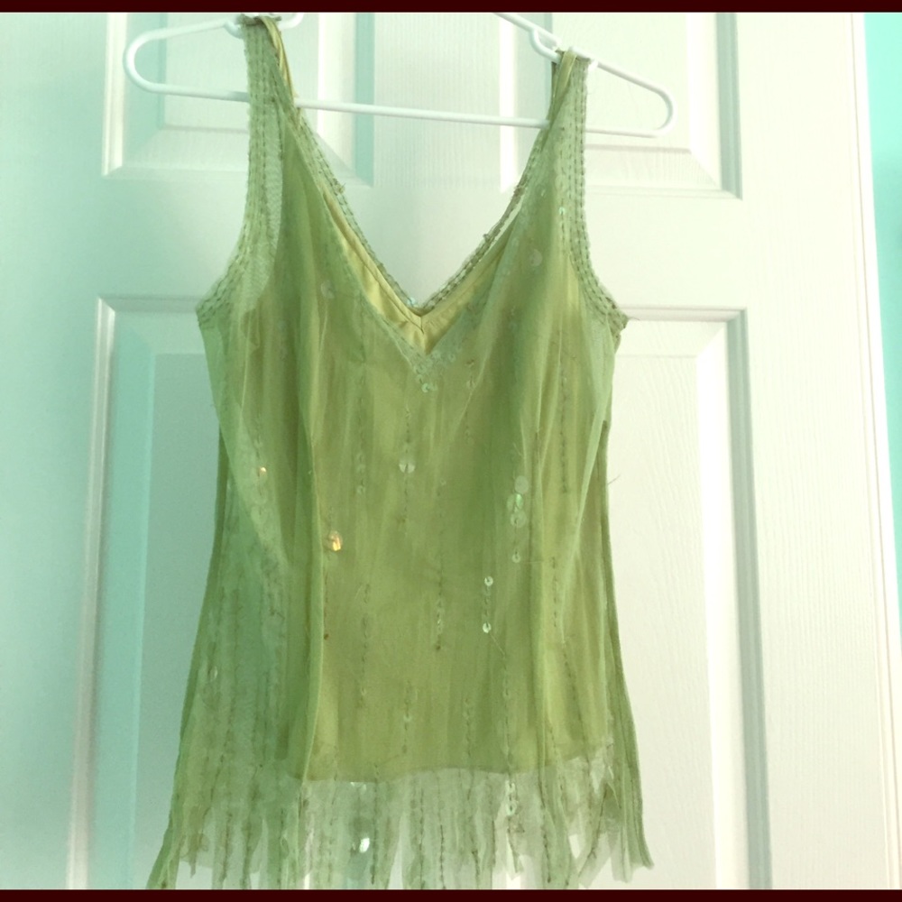 Light green sequined tank top