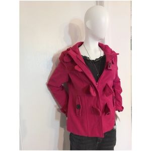 Paper Tee pink wool blend pea coat