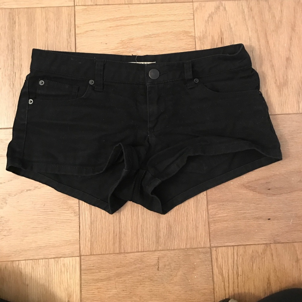 Black jean shorts