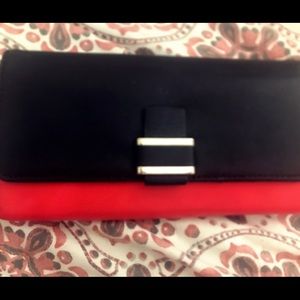 liz claiborne red black wallet