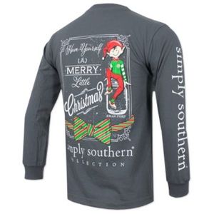 Grey Christmas simply southern tee