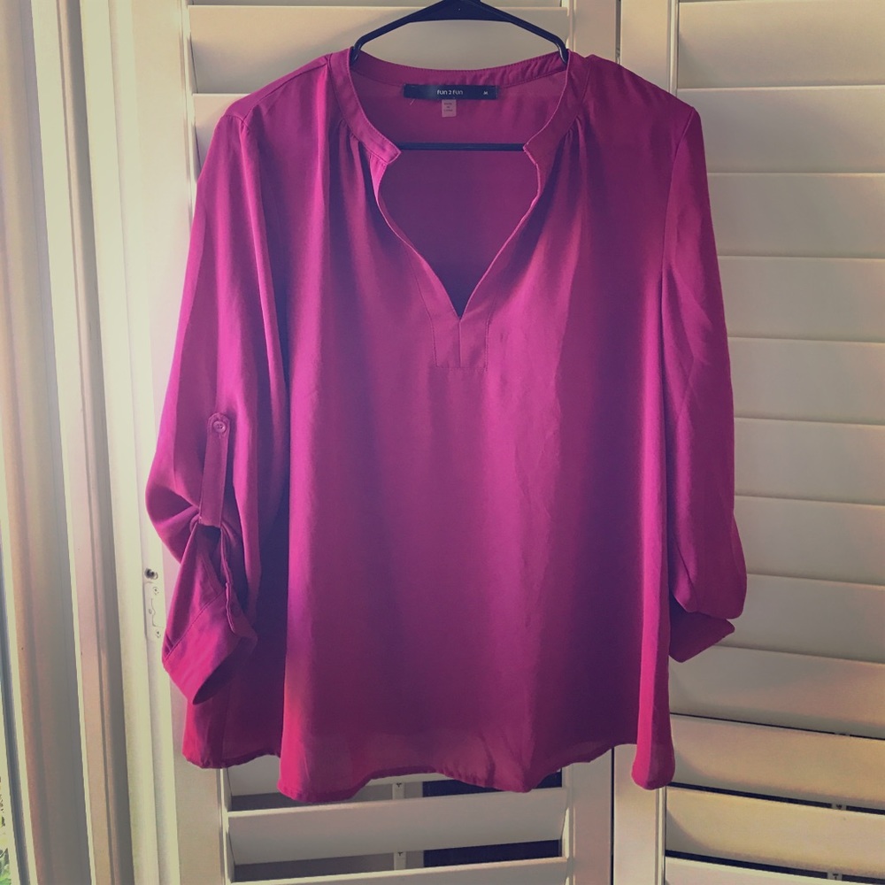 ❤️ Fuchsia sheer blouse, gorgeous!