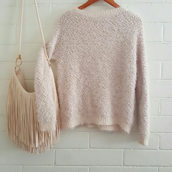 Blush pink fuzzy sweater - Picture 2 of 3