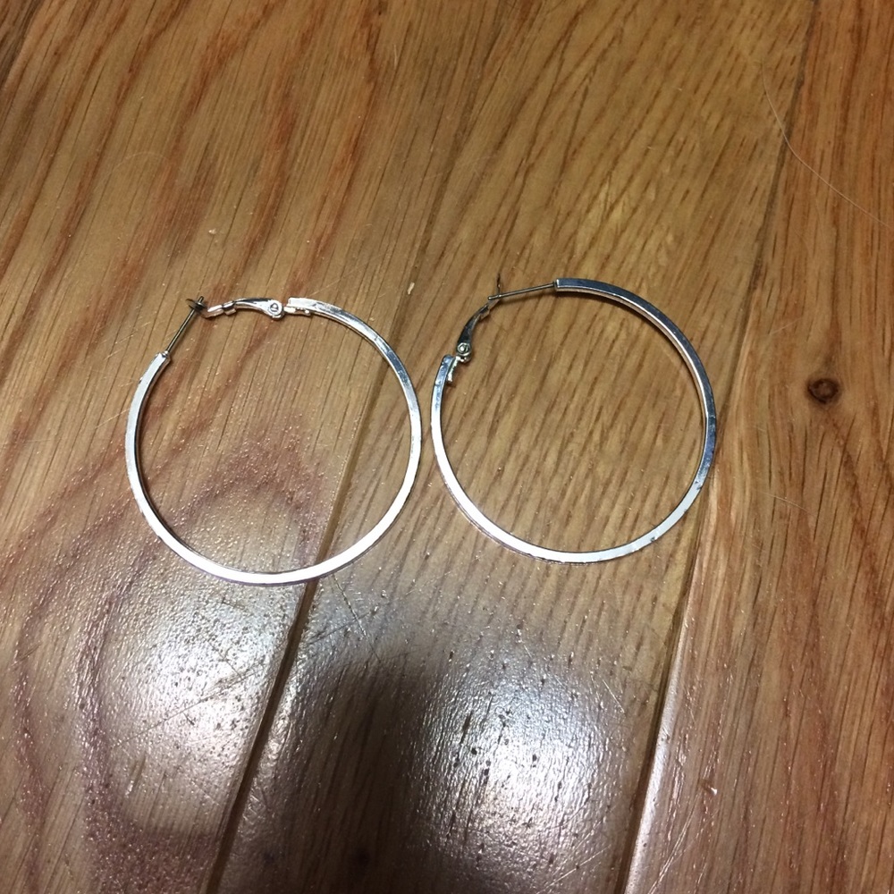 Large silver hoop earrings
