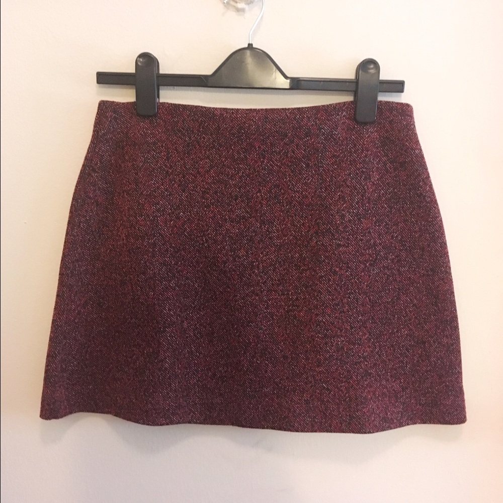 Topshop Maroon Mini Skirt